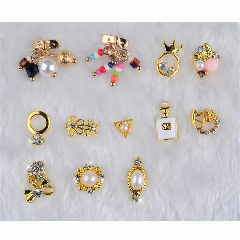 

1 Box Alloy Bow Pearl Christmas Craft Decoration FlatBack Cabochon Embellishments For Scrapbooking Accessories Nail Art DIY