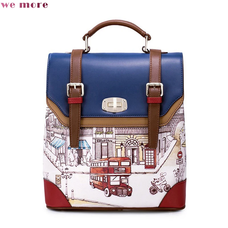 

we more New Design PU Leather Backpack Leisure Women Schoolbag Backpacks For Teenage Girls Brand Travel Students Bagpack Mochila