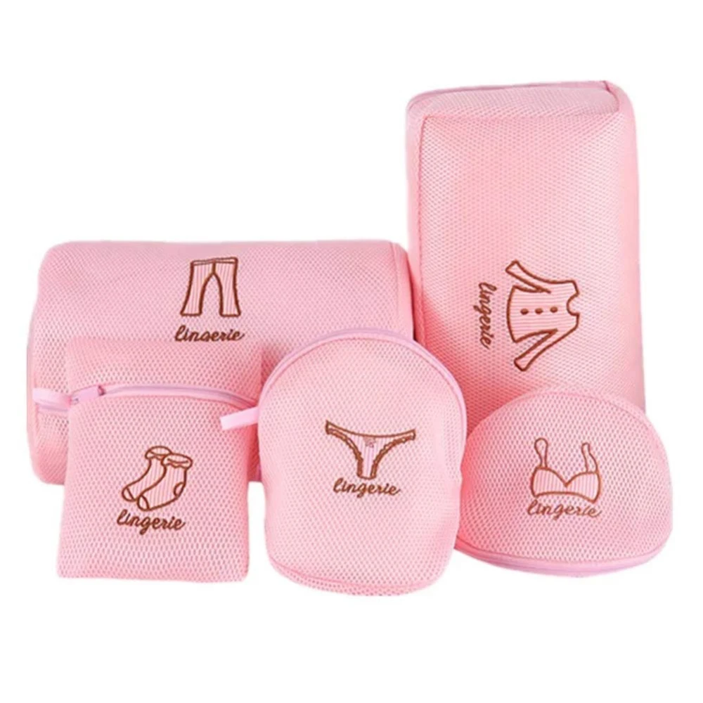 

5pcs Washing Laundry Bag Clothing Care Foldable Protection Net Filter Underwear Bra Socks Underwear Washing Machine Clothes