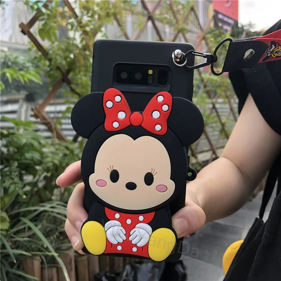 Stitch Minnie Cartoon Zipper Wallet Phone Case for Samsung Galaxy J4 J6 J8 A6 A7 A8 Plus A9 A9s A8s J2 Pro J4 A2 Core Cover