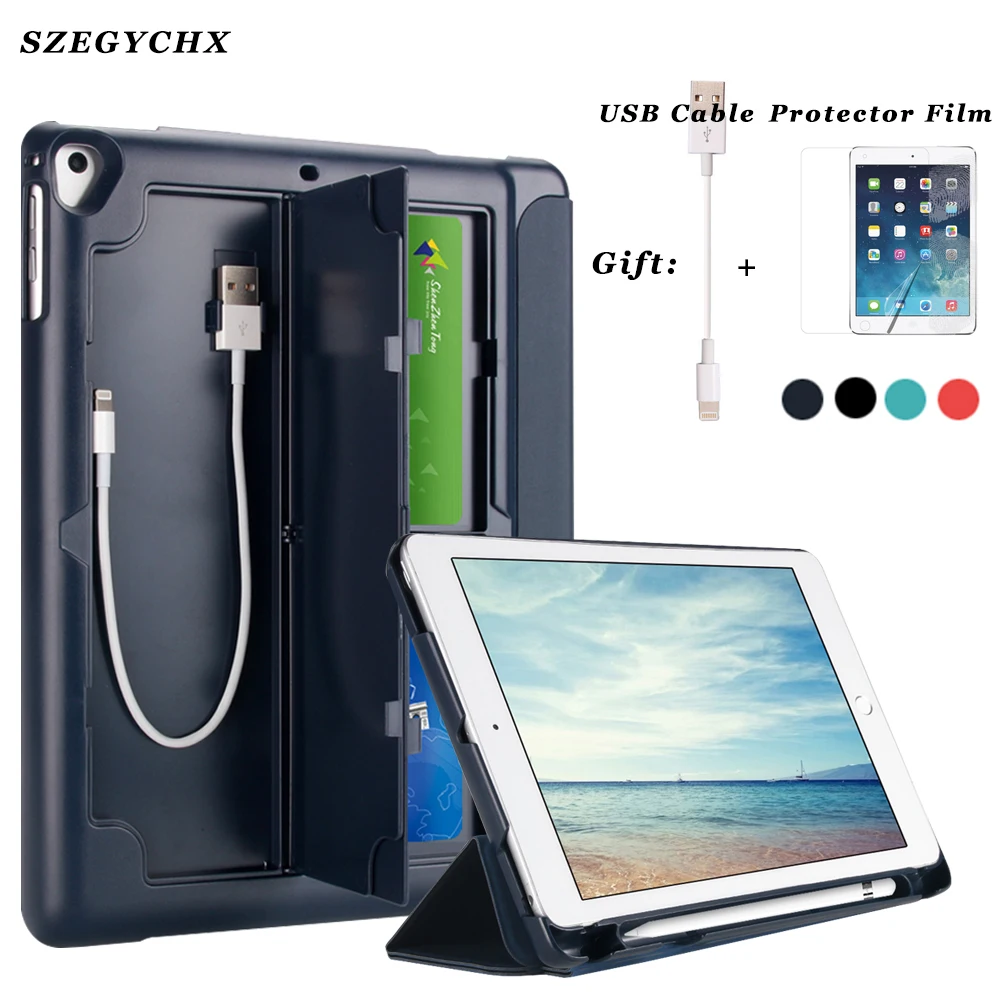 Case For New IPad 9 7 2017 2018 A1893 A1954 With Pencil Holder SXEGYCH PU Leather 