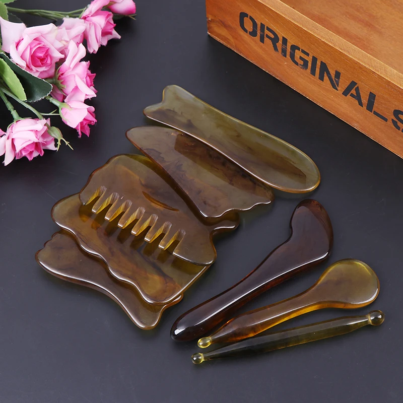 1PC Natural Resin Guasha Massage Sticks Tool Acupuncture SPA Therapy Gua Sha Massager Scraping Board Antistress Body New