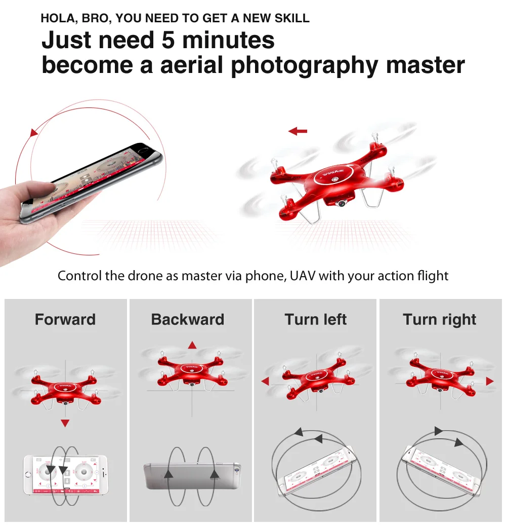 

X5UW Drone with WiFi Camera HD 720P Real-time Transmission FPV Quadcopter 2.4G 4CH RC Helicopter Dron Quadrocopter