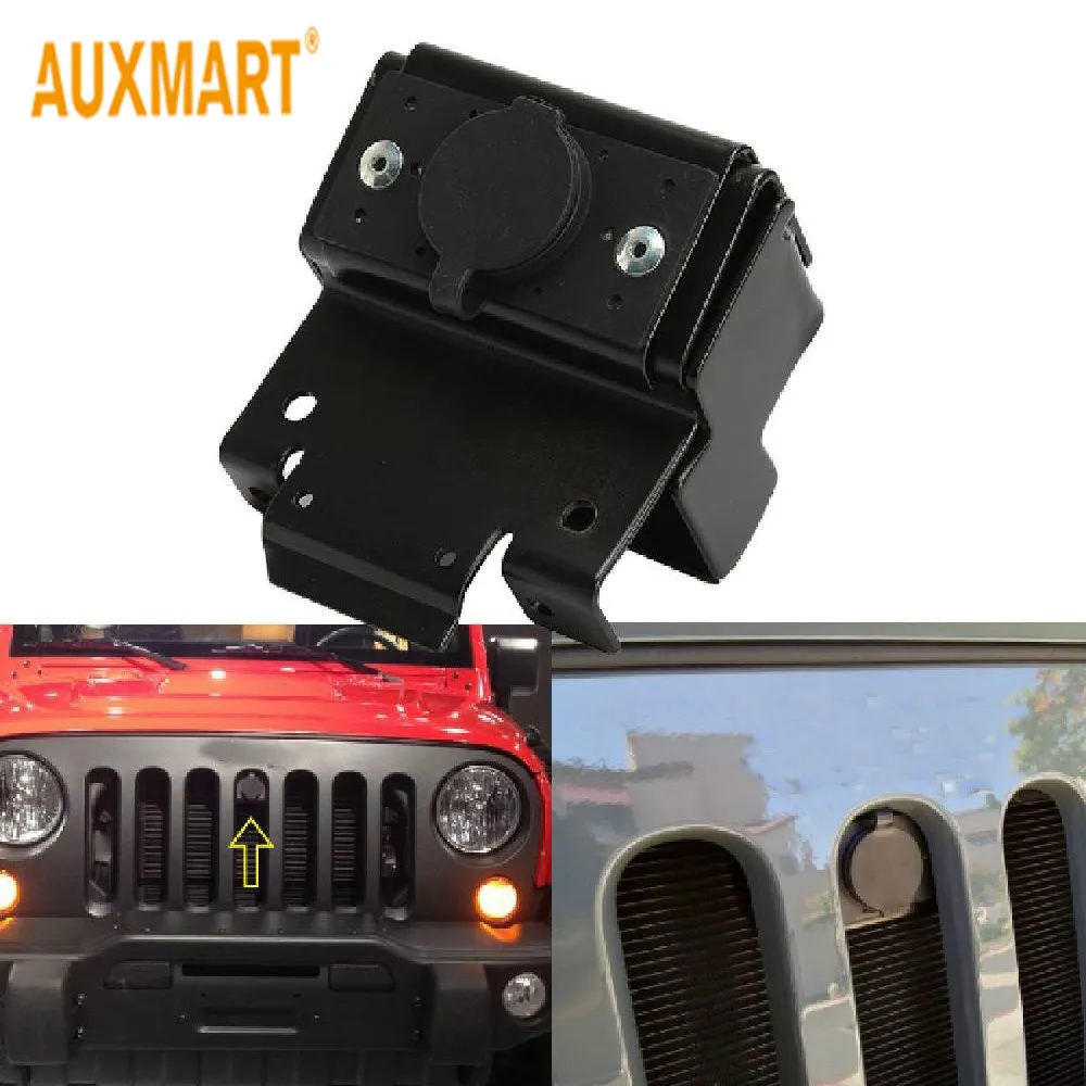 

Auxmart Grille Hood Lock Kit Front Engine Compartment Hood Cover AntiTheft Assembly Hood Lock Kit for Jeep Wrangler JK 2007-2017