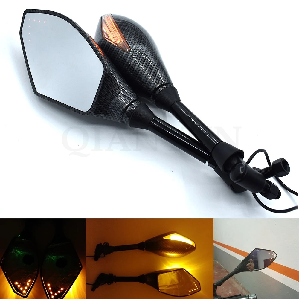 

Motorcycle LED Turn Signal Light Rearview Mirrors For Yamaha MT-09 MT-07 MT-10 XJ6 FJR XJR 1300 Racer fazer XT 600 TDM 900