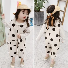 Коллекция года, одежда для младенца, комбинезоны хлопковые детские брюки детские штаны на лямках в горошек для мальчиков и девочек, комбинезон для девочек и мальчиков