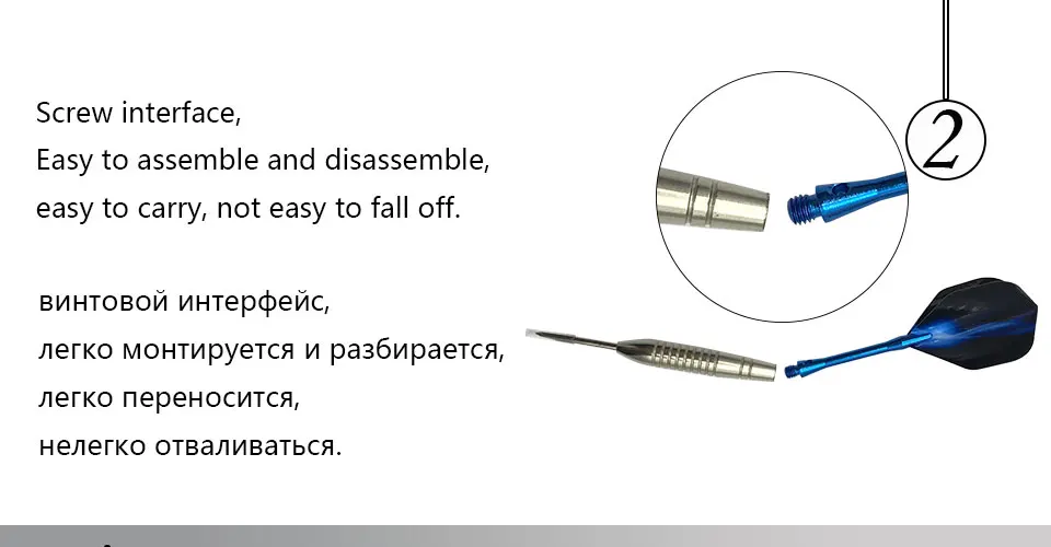 Easytoday 3Pcsset Steel Tip Darts Set Professional Throwing Games Metal Barrel Blue Aluminum Darts Shafts Blue Aurora Flight (2)