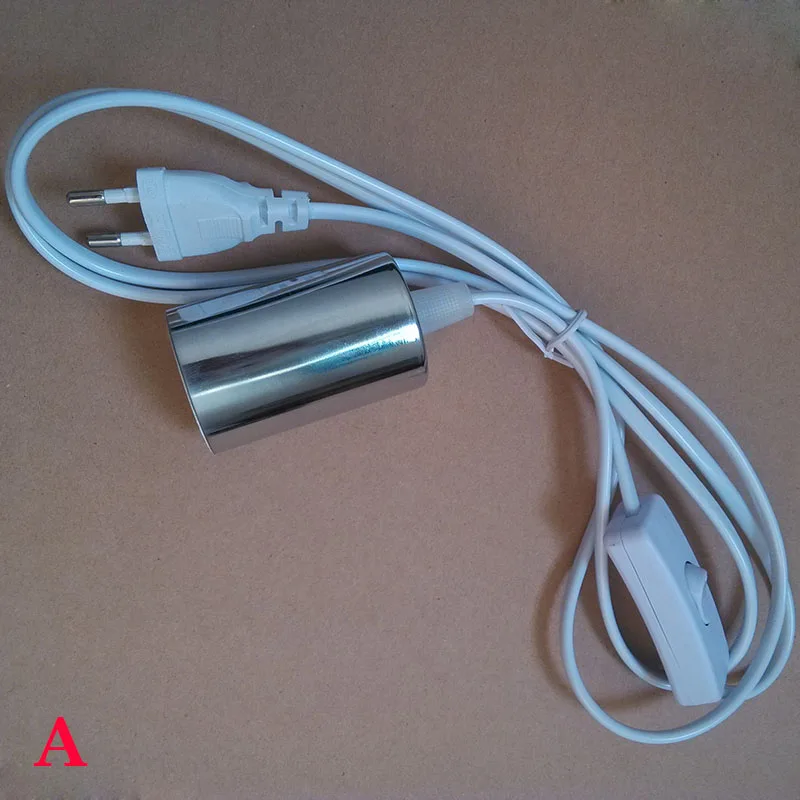 

1.8m Suspension E27 lamp holder, The power cord length of 1.8m, plug and switch, metal luster E27 base shell