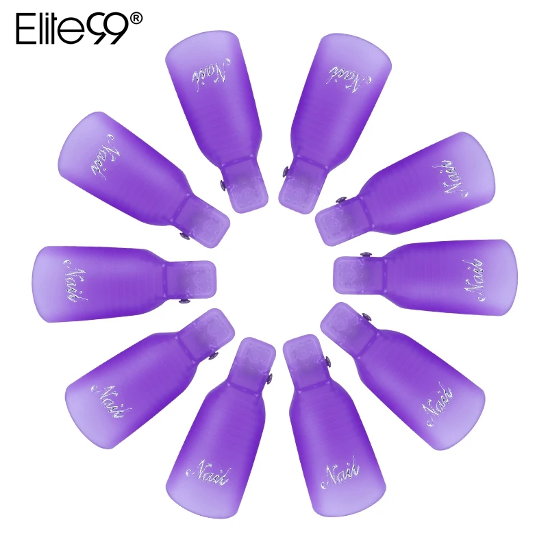 

Elite99 10pieces/lot Plastic Nail Remove Caps Clip Soak Off Gel Polish Soakers Reusable Nail Treatments Remover Nail Art Tools
