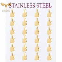 Wholesale Jewelry Rock Guitar Stud Earrings Stainless Steel Piearing Ear Small Earring Women Girls Boucle d Oreille