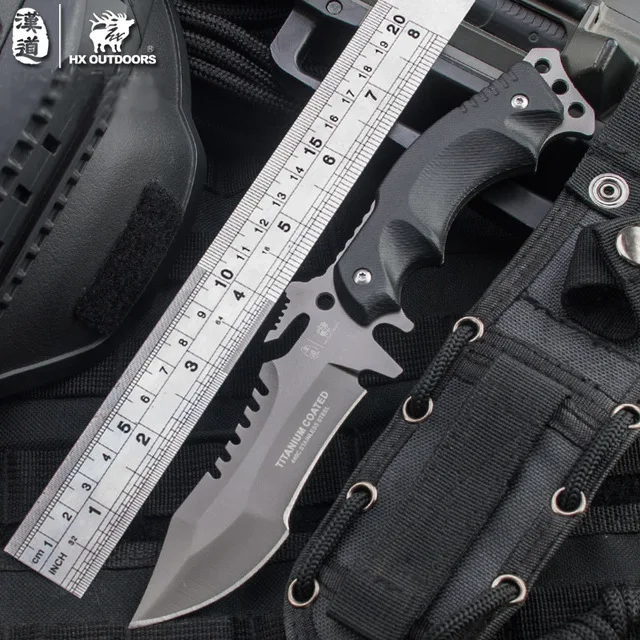 Outdoor Tactical Camping Straight Knife Multifunction Jungle Survival