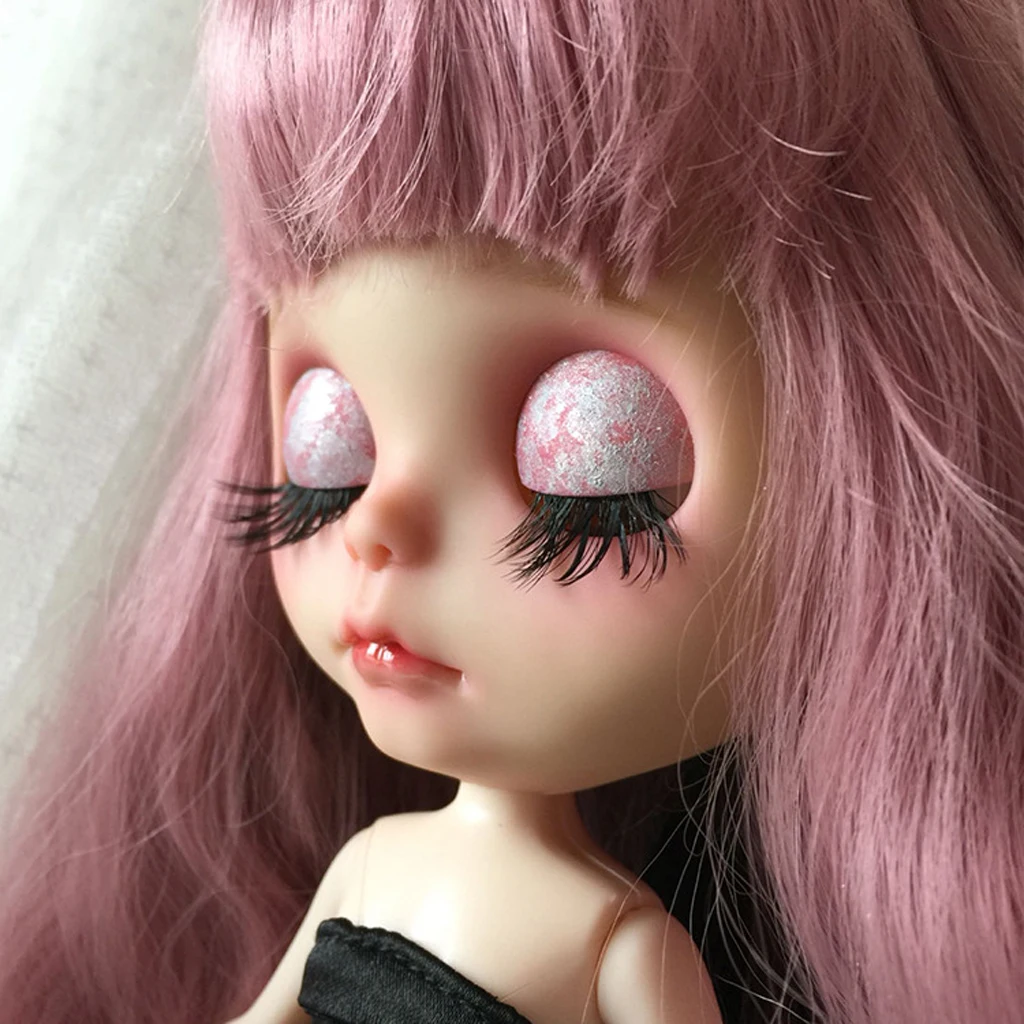 New 5 Pairs 16 Black Dolls Big Pretty Eye Make Up Fake Eyelashes for Blythe 1/6 Doll 12'' Dolls