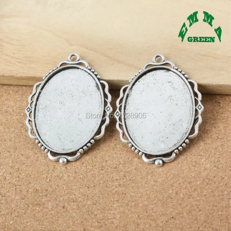 10 Oval Pendant Trays Blanks Necklace Settings Fits 18x13mm Oval Cabochons