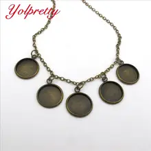 Yolprtty atacado nova moda alta quality3pcs 62cm(24.4 polegada) 14mm retro cobre colar descobertas configuração base, base de metal