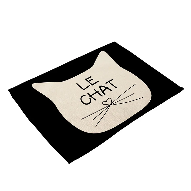42x32cm Cartoon Cat Printed Placemats Dining Tables Coaster Cloth Insulation Coffee Tea Cup Pad Kitchen Placemat for Table S10
