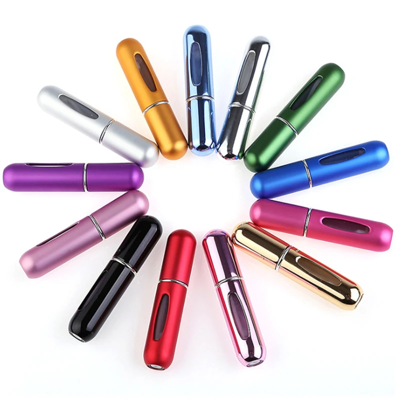 

5ml Portable Mini Aluminum Refillable Perfume Bottle With Spray Empty Cosmetic Containers With Atomizer For Traveler New