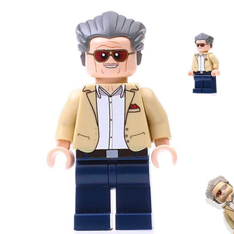Beste SingleSale 2016 Marvel Universe Exclusieve Stan Lee SUPER HEROES AVENGERS Monteren Bouwstenen minifig Kinderen Speelgoed