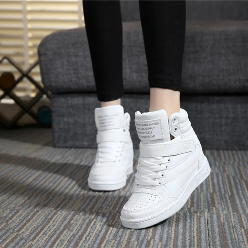 

Spring New Designer Wedges White Platform Sneakers Women Shoes 2018 Tenis Feminino Casual Female Shoes Woman Basket Femme