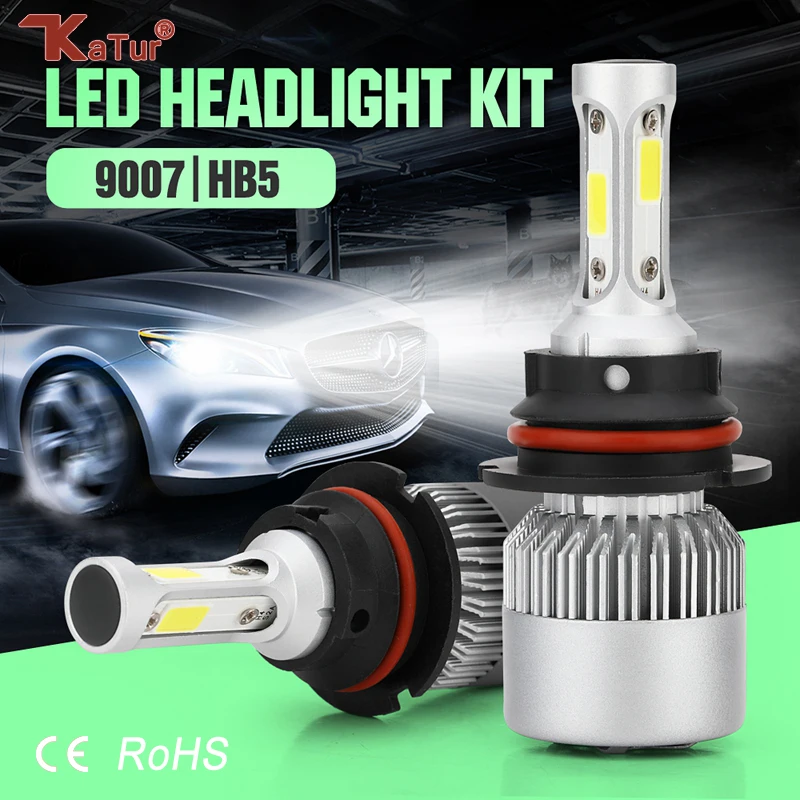 Katur 2 шт./компл. HB5 9007 светодиодные лампы фар Conversion Kit ВОГ фонари для автомобилей 6500