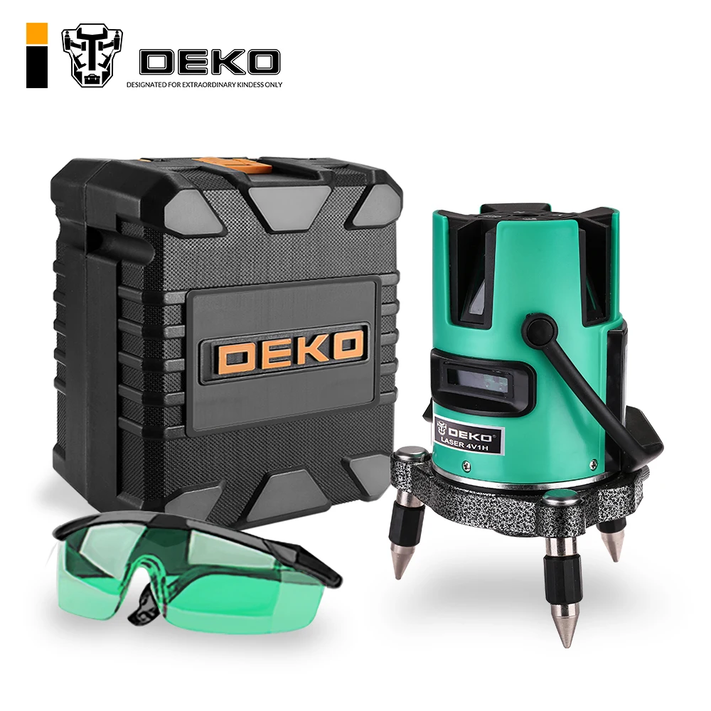 DEKO LL520G зеленый лазерный уровень 360 самонивелирующийся поворотный крест Лазерная