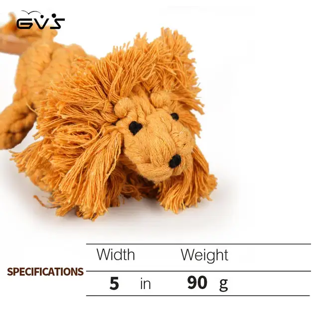 GVS Dog Rope Toys Set, Animal Design Cotton Rope Dog Toys with Puppy Pet Play Chew and Training Toy Small (Set of 4)