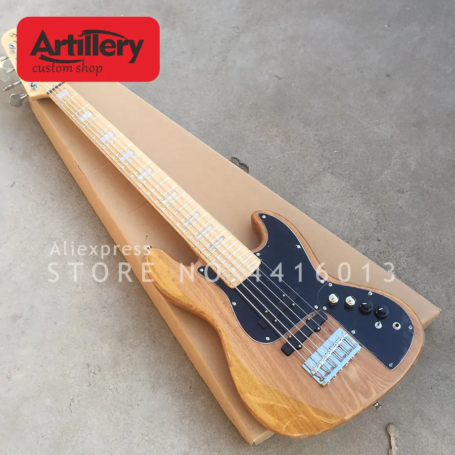 

New Top quality factory custom JAZZ bass 6 strings electric bass with ASH body maple fingerboard musical instument shop