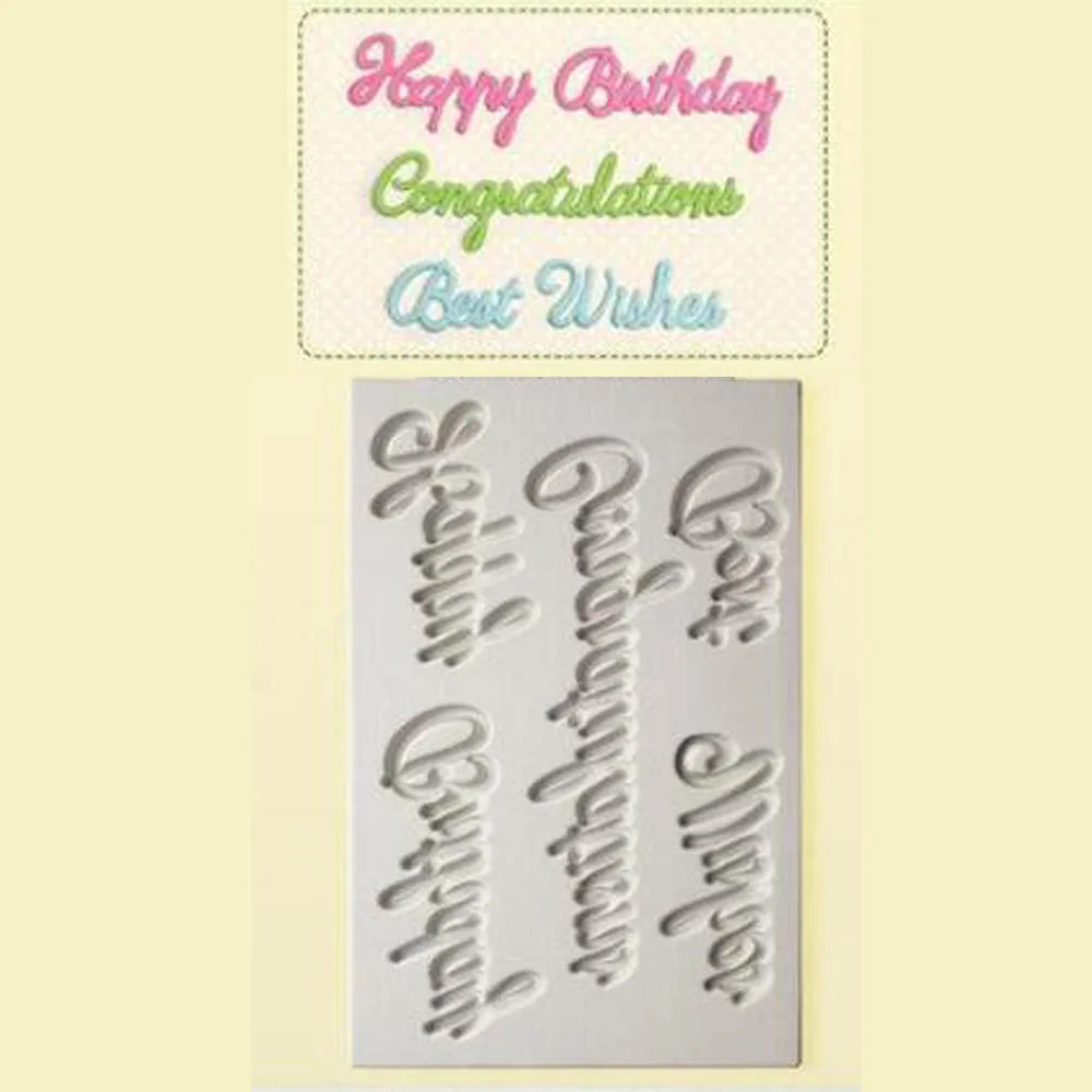 

1PC Word Perfect Birthday Set Silicone Mold Fondant Mold Cake Decorating Tools Chocolate Gumpaste Mold L085