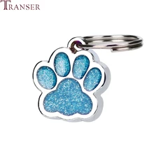 Трансер питомец питания 25 мм Блестящий Блеск в форме лапы собака кошка идентификационный брелок с кольцом 80309
