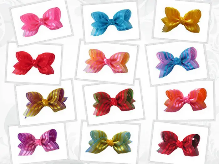 

12 pcs BLESSING Happy 3.5" ABC chiffon Ribbon Hairbows unicorn sculpture princess character angel wing JoJ style bows