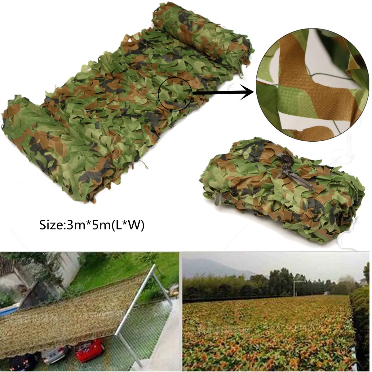 

3 x 5m Hunting Camping Outdoor Desert Woodlands Blinds Army Military Camouflage Camo Net Sun Shelter Jungle Blinds Car-covers