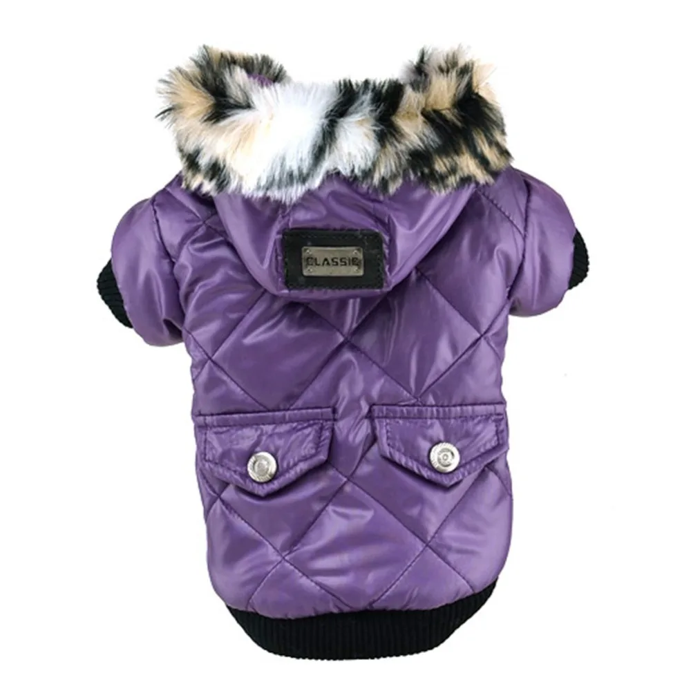 Winter Dog Cloth Large Puppy Dog Cute Warm Coat Dog Jacket with Fur Cap Hat Dog Hoodies Jacket Costume French Bulldog Chihuahua