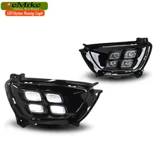 eeMrke Car 4 LED DRL For KIA Sportage R 2014 2015 2016 Xenon White DRL Fog Cover Daytime Running Lights Kits