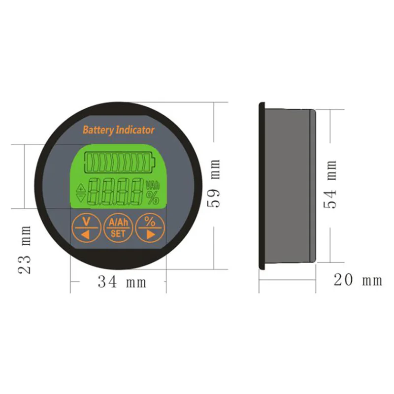 Coulomb счетчик батареи метр Индикатор емкости батареи TR16 8-80 в 50A Амперметр Вольтметр ebike литий-ионный Литий-полимерный Lifepo4