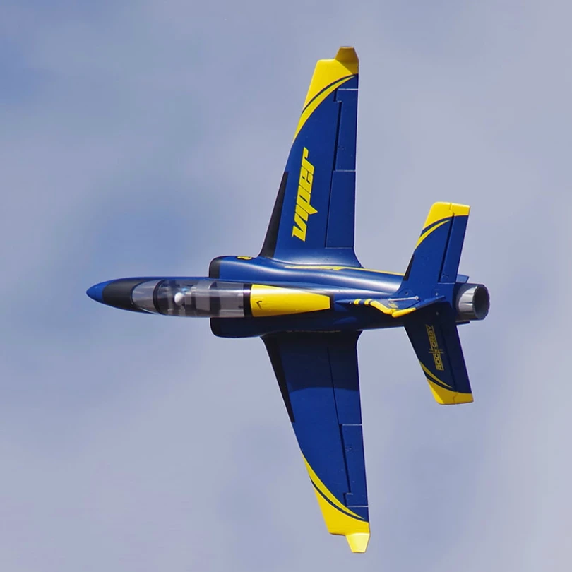 Радиоуправляемый самолет FMS 70 мм Super Viper Ducted Fan EDF Jet Trainer 6S 6CH с откатными щитками PNP