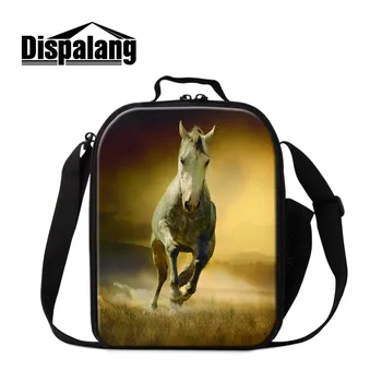 

Dispalang Horse Print Kids Lunch Bag for Student Lunch Food Box Thermo Bag Office School Picnic Cooler Bag