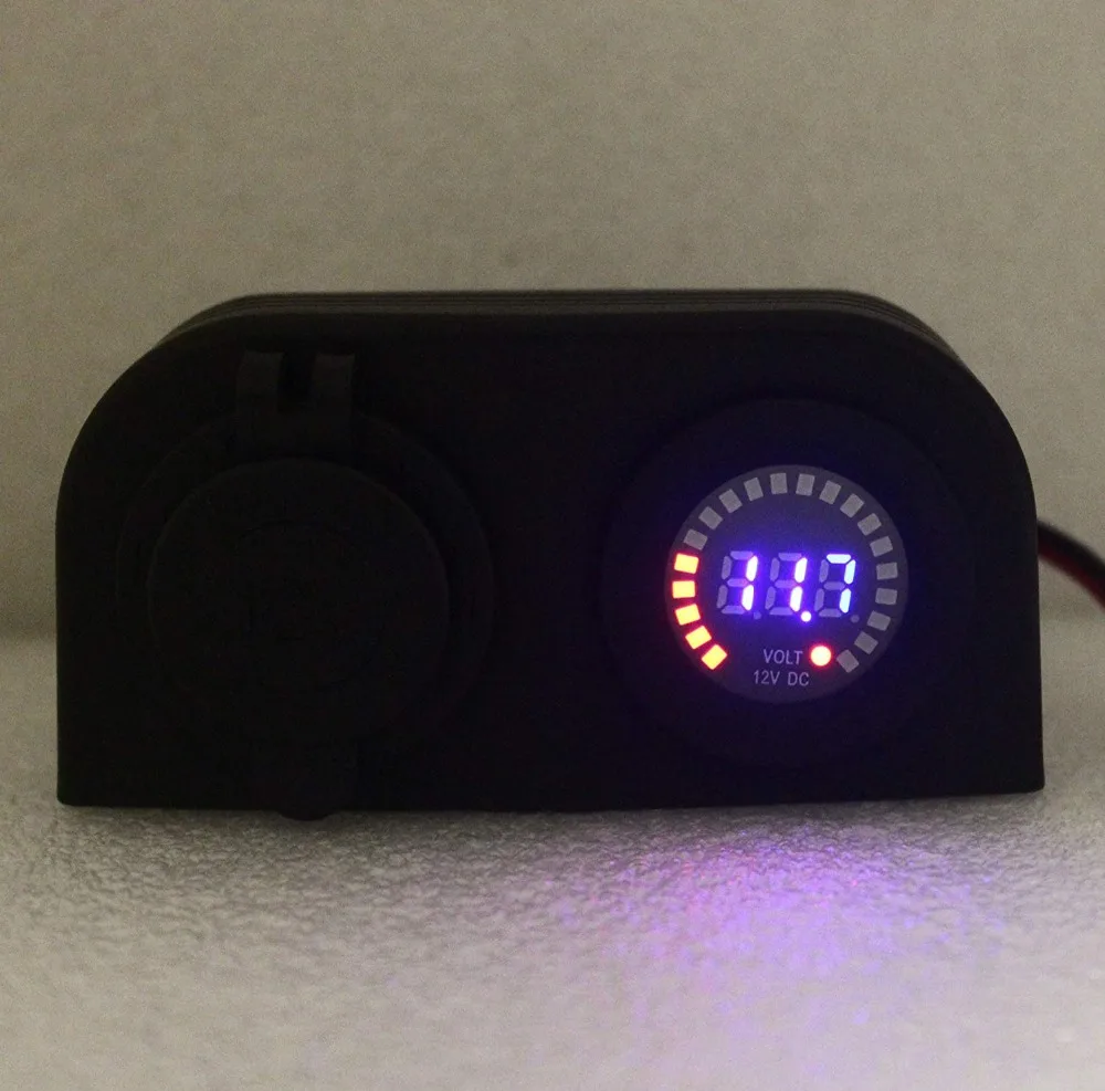 Водонепроницаемый 12V автомобильный морской DC Цифровой дисплей Vol tmeter измеритель