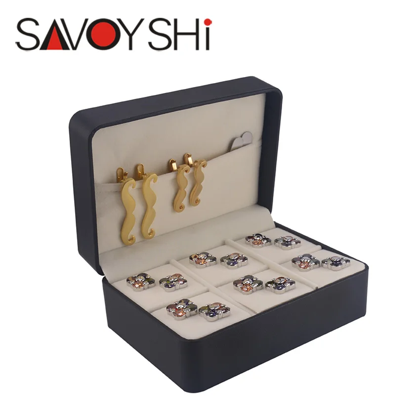 Exquisite Cufflinks Gift Box 6pairs Holder Cufflinks Tie Clip Set