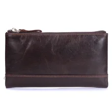 Vintage männer Echte Leder Brieftaschen Männlichen Rindleder Retro Telefon Kupplung Mann Freizeit Natürliche Leder Multifunktionshandtasche MS9047
