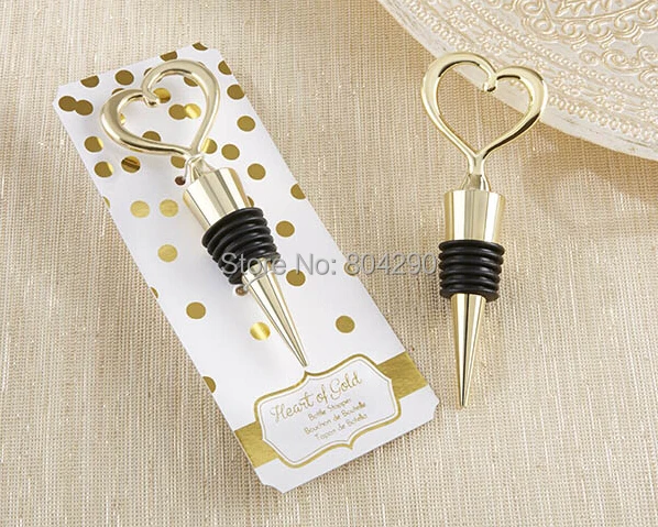 Free Shipping 20 Pcs Latest Wedding Favors Heart Of Gold Bottle Free Shipping 20 Pcs Latest Wedding Favors Heart Of Gold Bottle Stopper Souvenirs