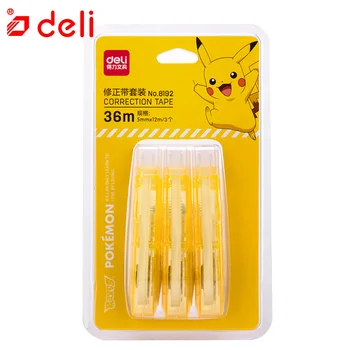 

Deli Pokemon Correction Tape 3/4/6PCS Cute Kawaii Student Stationery Creative Pikachu Material Correction Roller School Supplies