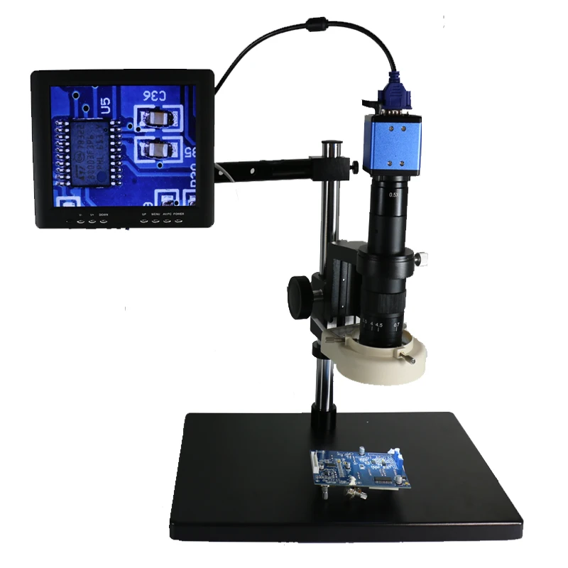 

1/3 inch VGA Industrial Video Microscope Camera +180X 300X C-mount Lens magnification For PCB SMD SMT Repair Inspection Tool