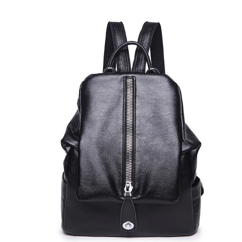 2018 Korean Women's Backpack Genuine Leather School Backpacks for