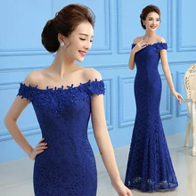 Elegante Spitze Abendkleider Lange Meerjungfrau Abendkleid Slim Fit Abendkleider