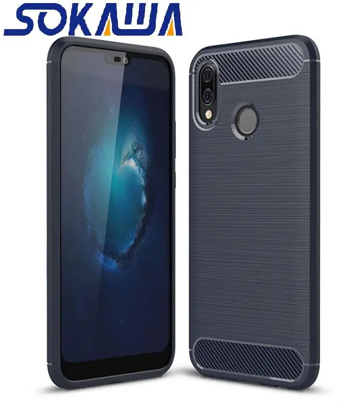 Для Huawei Nova 3i и 3 4 чехол + закаленное стекло Мягкий ТПУ гель кожа углеродное волокно