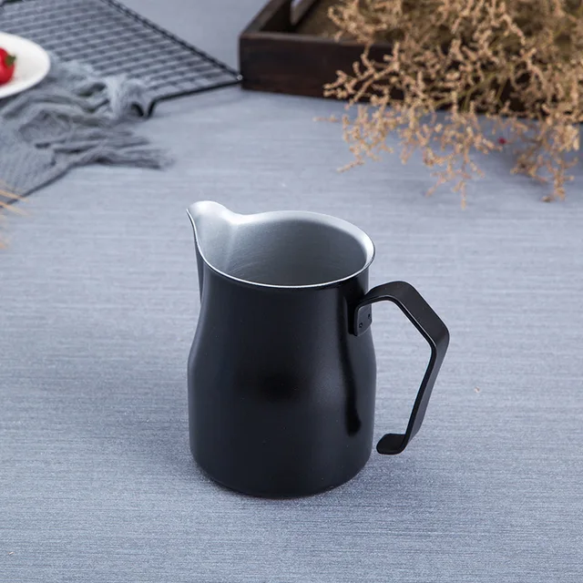 Brocca per schiumare il latte in acciaio inossidabile - Tazza per schiumare il latte fumante espresso, perfetta per la Latte Art_voghion.com