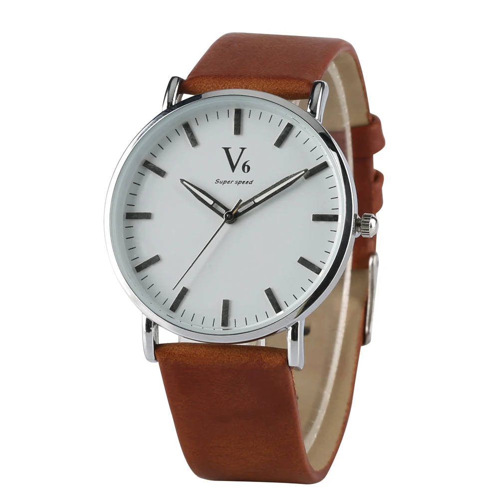Fashion Business Men' s Quartz Watch Classic Style Simple Design Dial High Quality White Black or Brown Soft Leather Band Fashion Business Men' s Quartz Watch Classic Style Simple Design Dial High Quality White Black or Brown Soft Leather Band