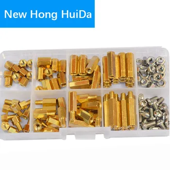 

M4 Hex Brass Standoff Male Female Threaded Bolt Screw Nut Hexagonal Pillar PCB Motherboard Assortment Kit Mount 120Pcs