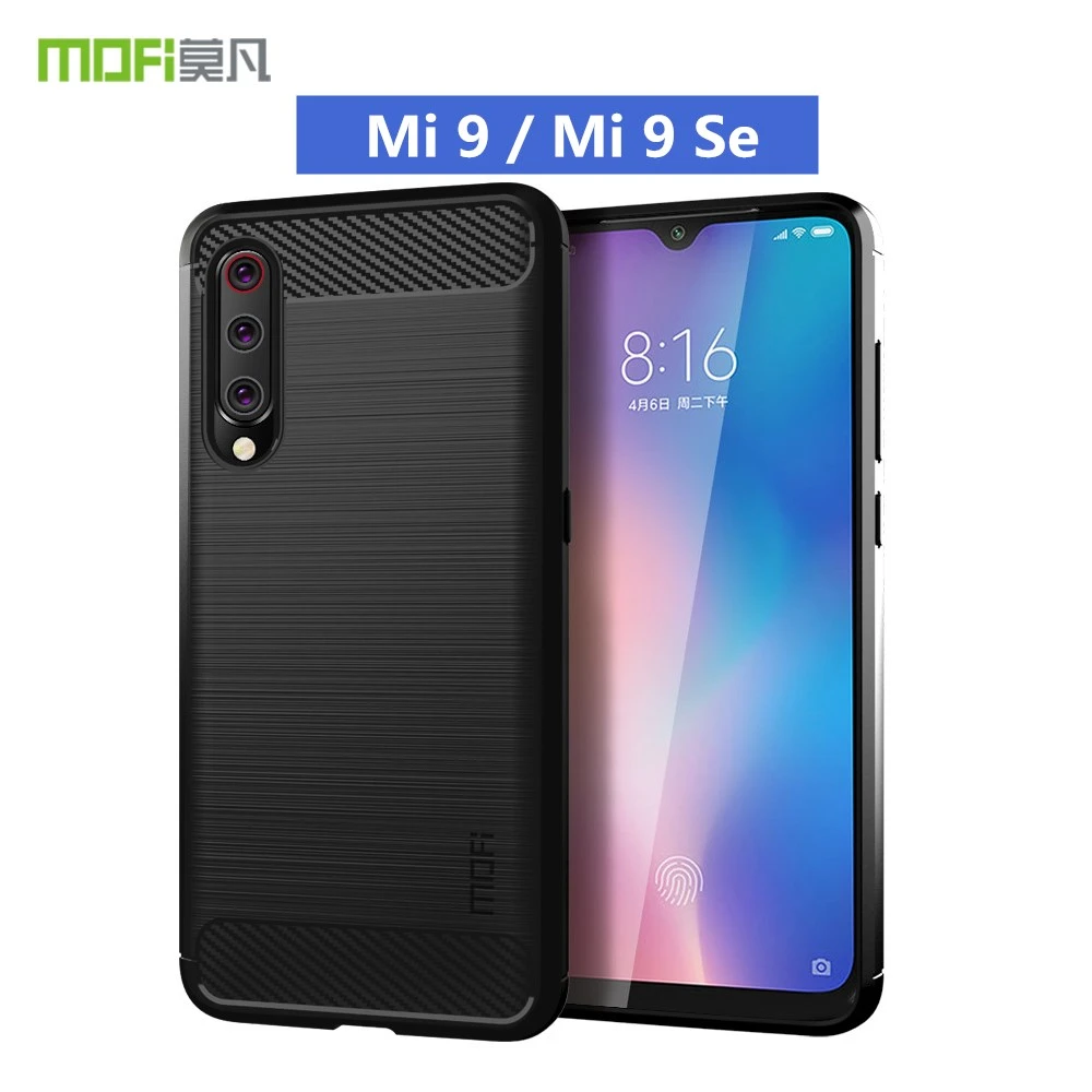 xiaomi leather case glass for Xiaomi Mi 9 Case MOFi Carbon Fiber Heavy ShockProof Back Cover For Xiaomi Mi 9 Se Luxury Silicone Protective Coque xiaomi leather case chain