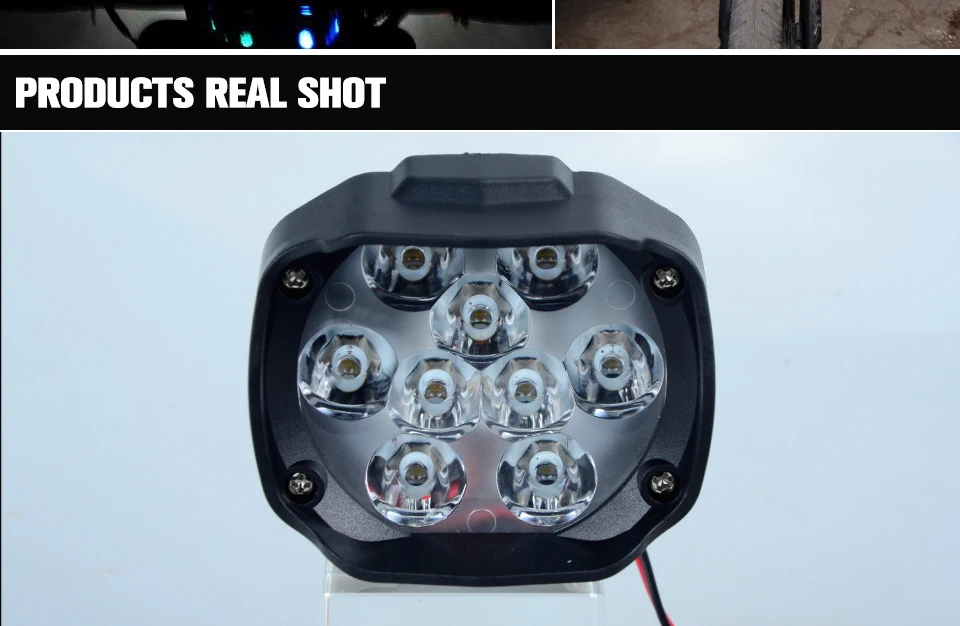 VooVoo Universal 9 LED Motorcycle Light Headlight Assembly Scooter Fog Spotlight 6000K White Car DRL Moto ATV UTV Motorbike Lamp_01 (8)