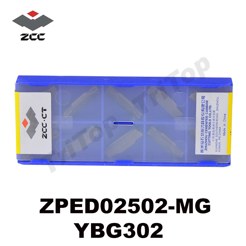 

10pcs/box ZCCCT Tungsten Carbide parting tools ZPED02502-MG YBG302 cnc Parting inserts turning tools 2mm